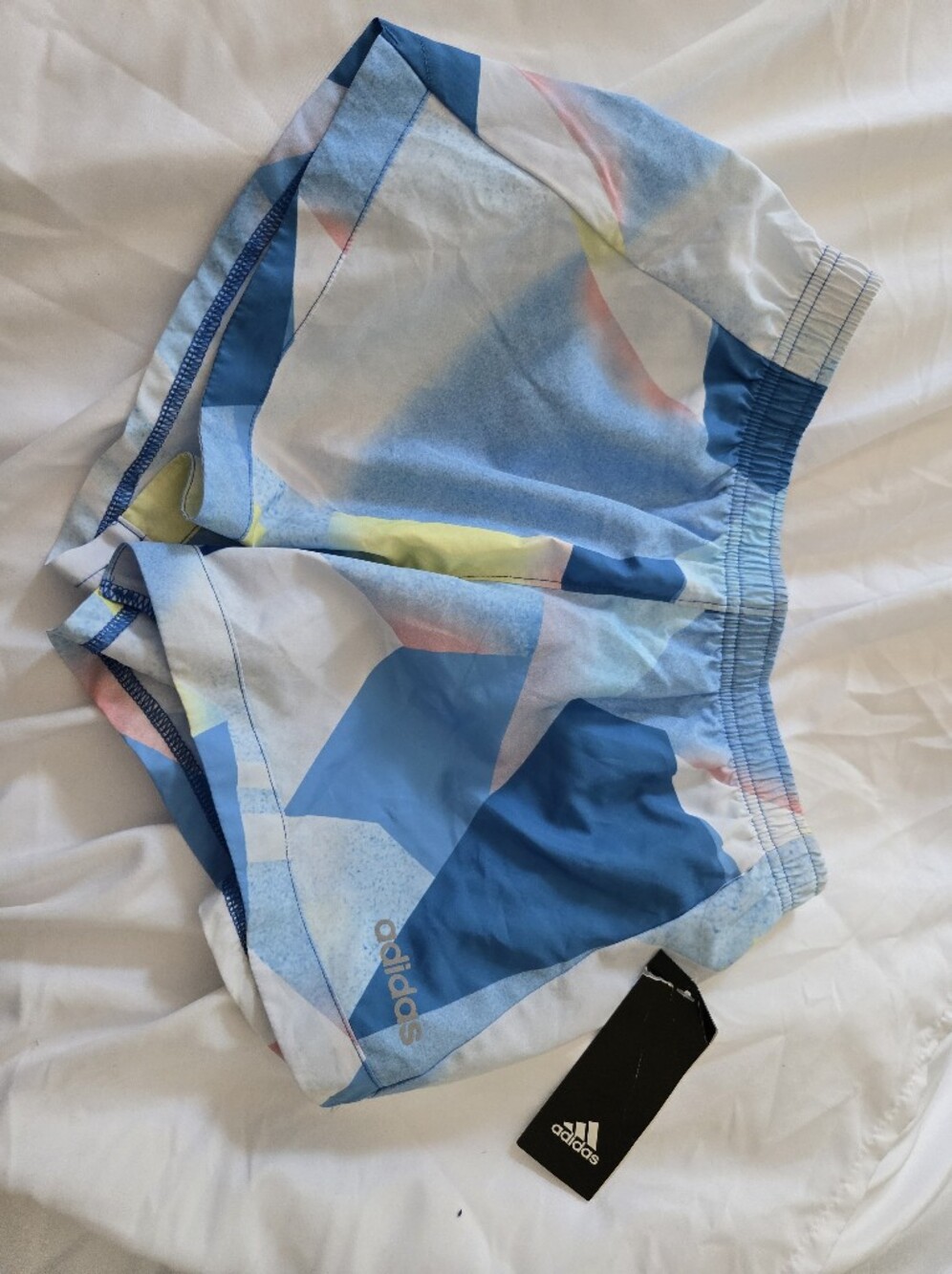 NWT Adidas Girls Size L 14 Running Shorts Blue Multicolor Athletic